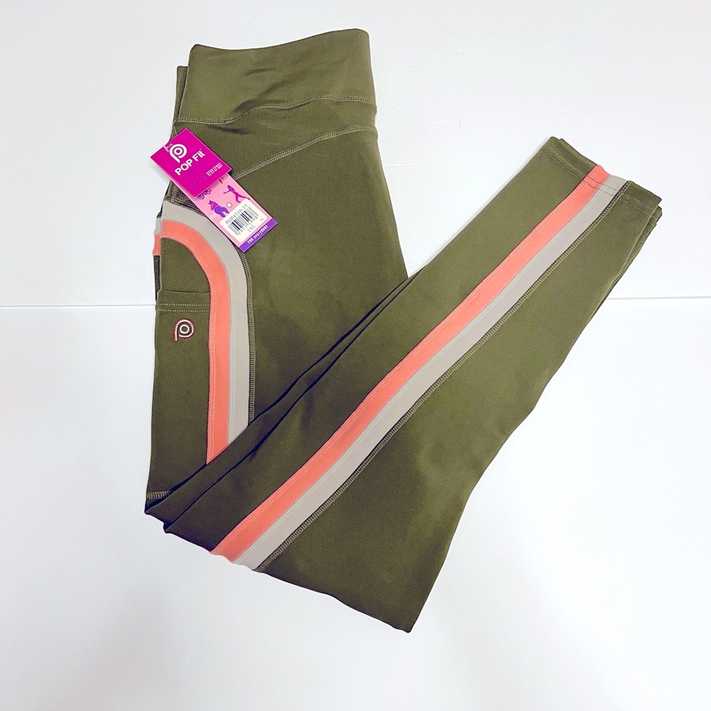 POP Fit Plus Size Leggings Olive Green Size 2XL NWT